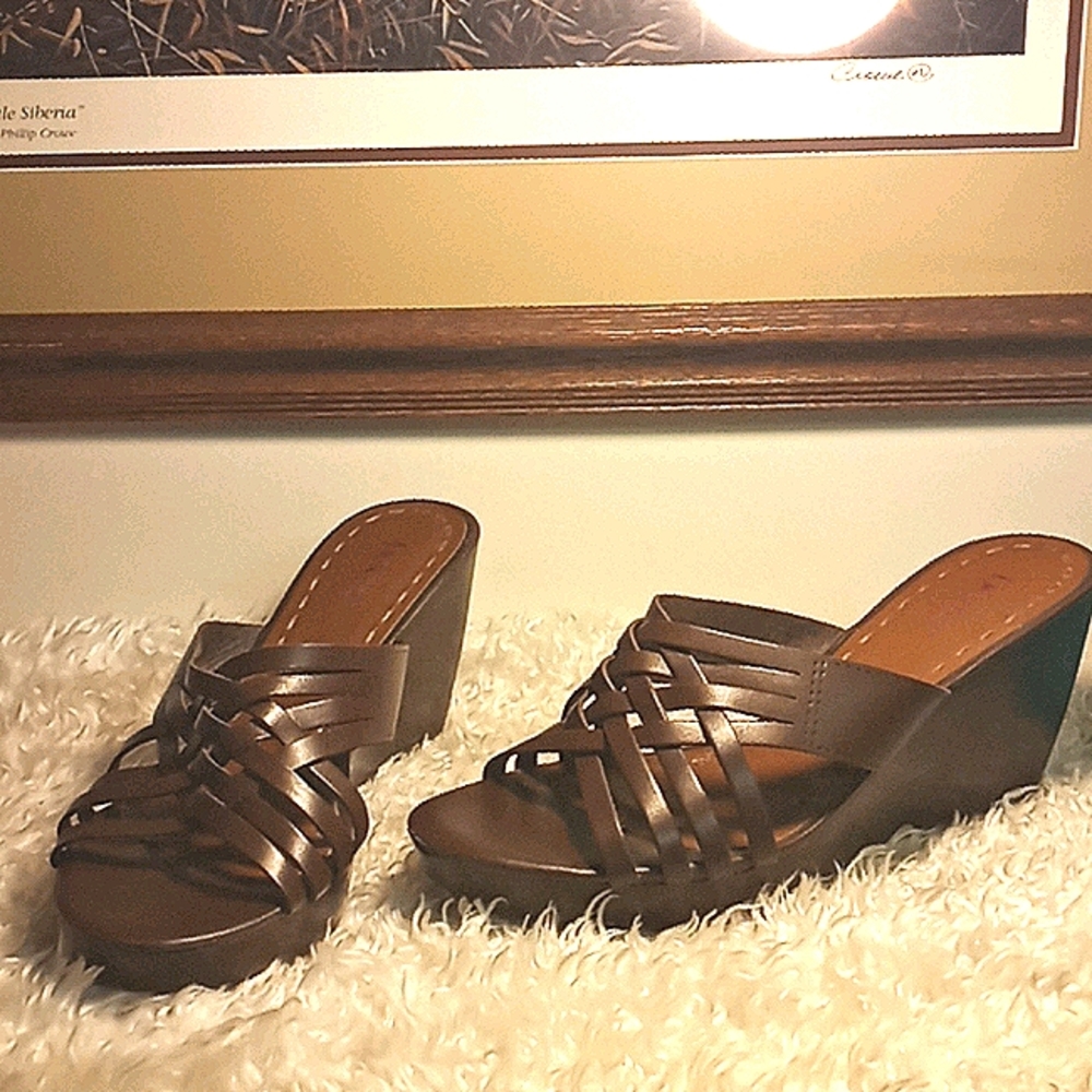 NWOT Dexter brown leather sandals 9W